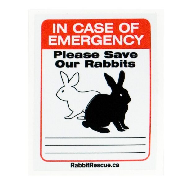 In Case of Emergency - Rabbit (Medium) (black on white)