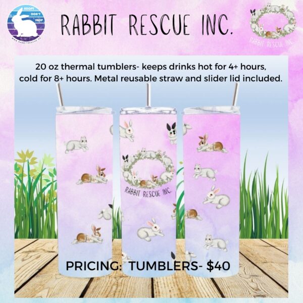 Ring of Bunnies Tumbler with Straw