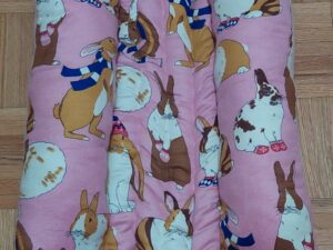 Pink Winter Bunnies - Bunny Flop Bed